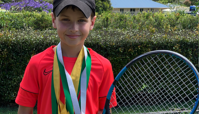 Tennis player Hayden Griffin finished 2021 as number two in his age group in South East Queensland. Photo: Supplied.