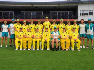 Jude Coleman (front row, third from right) with the Australia A Women’s Cricket team. Credit: Cricket Australia.