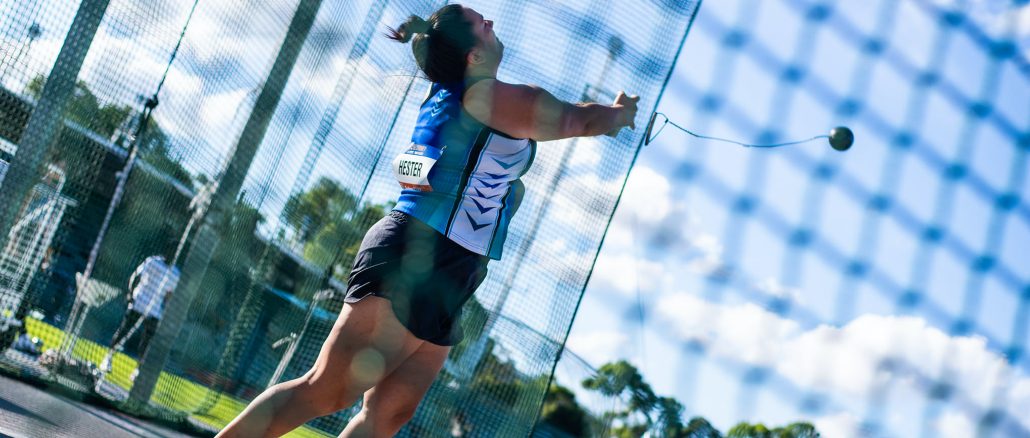 Caitlyn Hester competing at the Sydney Track Classic. Photo: Athletics NSW.
