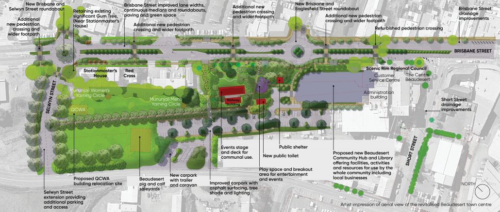 Beaudesert Town Centre Master Plan. Supplied by John Mongard Landscape Architects.