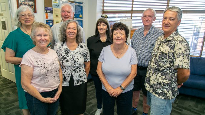 New U3A president Brendan Dever (back row, second from left) with committee members Cheryl Folley, Helen Atkinson, Pat Hughes, Yvonne Berry, Tina Jones, Di Johnson and Peter Venz.