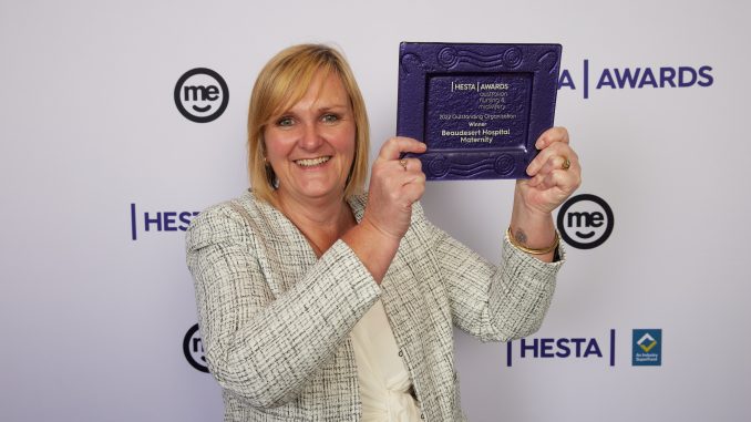 Beaudesert Hospital Nursing and Midwifery Director and Facility Manager Jacquie Smith accepts the award, Image supplied