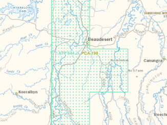 The State Government is curently considering CSG mining company Arrow Energy's Potential Commercial Area (PCA) application over Beaudesert and surrounds. Map Source Geo Res Globe