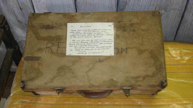 This suitcase, made from Weet-Bix cartons by an Italian POW is on display at Beaudesert Museum.
