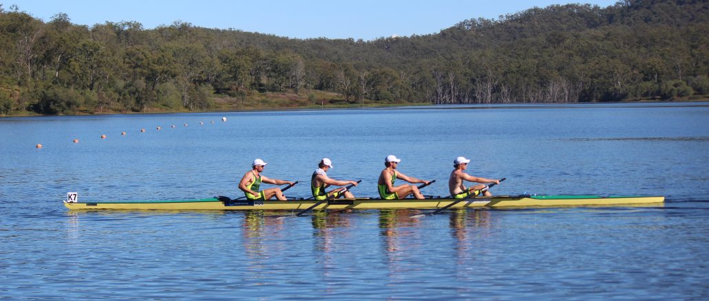 Members of the Australian Olympic Rowing Team training at Wyaralong in 2021. Photo by Keer Moriarty.