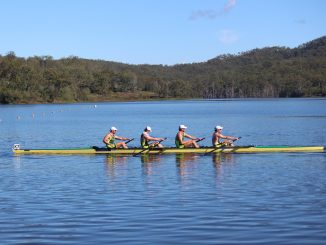 Members of the Australian Olympic Rowing Team training at Wyaralong in 2021. Photo by Keer Moriarty.