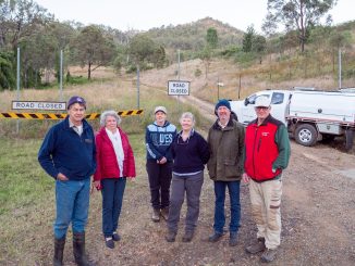 Jodie O'Reilly and Sally Undery, pictured centre with fellow advocates Peter and Mary Rohan, Michael Undery and Dick Moloney, met with Council about Duck Creek Road SC