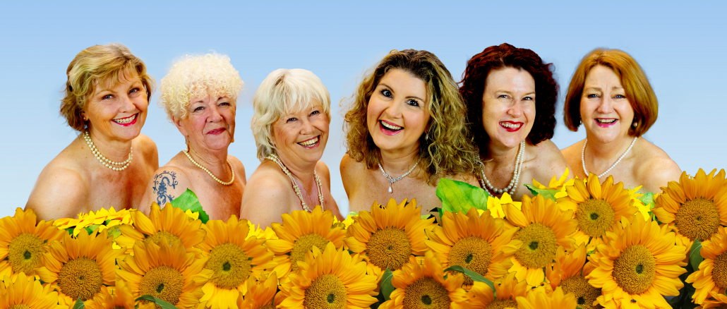Robyn Ryan (left) and fellow Calendar Girls cast members. Photo supplied by Julie Collins Photo-Film