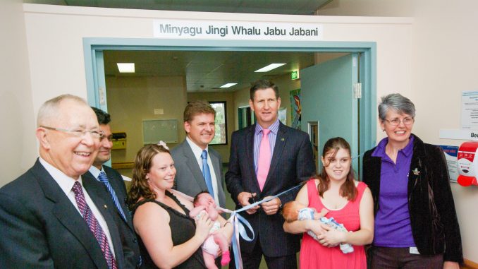 Celebrating the reopening of maternity services in 2014 after a hard-fought community battle. Photo by Dr Michael Rice.