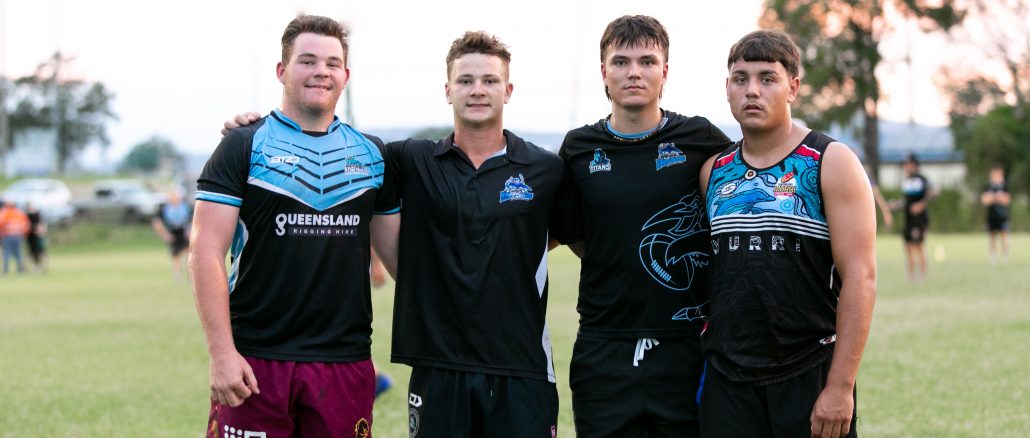 Under 18s Dylan Haack, Ryan Rudd, Jack Hall-Kenny and Hunter Hawkins will also play up in the under 20s. Photo by Susie Cunningham.