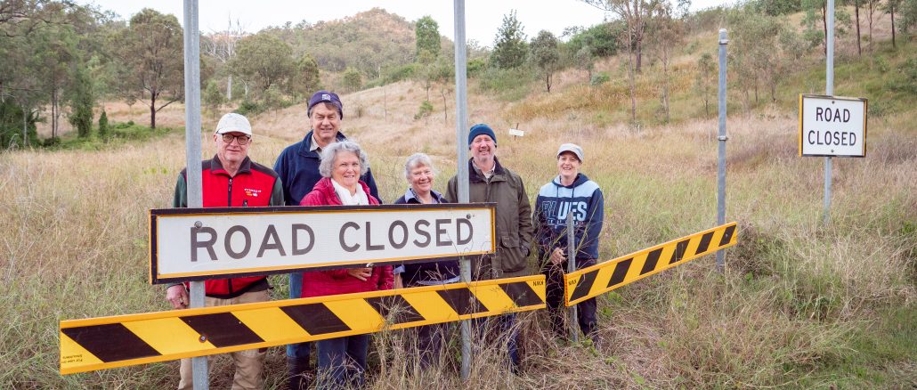 Duck Creek Road advocates Dick Moloney, Peter and Mary Rohan, Sally and Michael Undery and Jodie O'Reilly. Photo by Susie Cunningham.