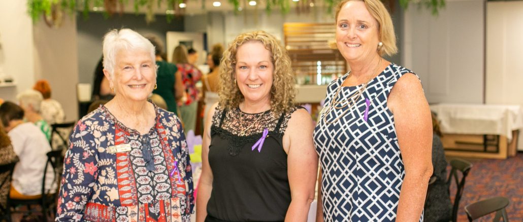 Mel Frazer (centre) with Zonta Beaudesert Charter member Joan Gray and Area 3 Director Michelle Turner. Photo by Susie Cunningham.