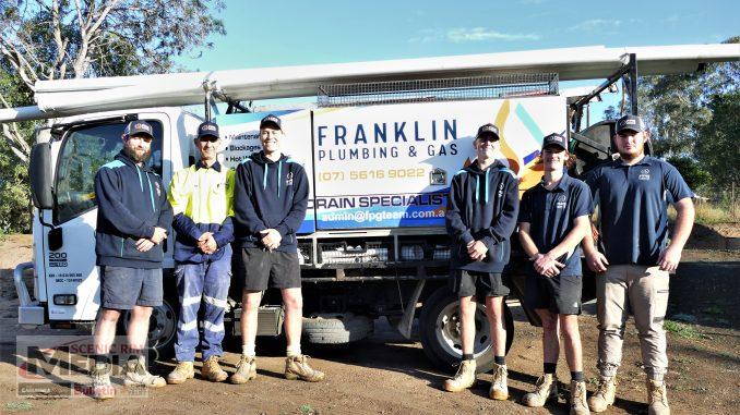 Rhyce Sharp, Adam Lee, John Franklin, Lochlan McKeller, Lachlan Bond and Max Wagner from Franklin Plumbing and Gas.