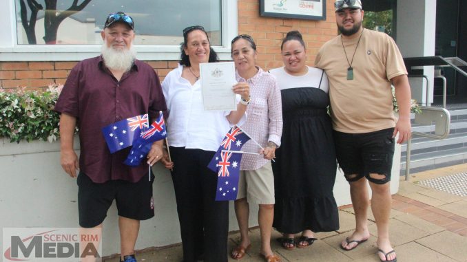 Marama Broughton (second from left) with her family