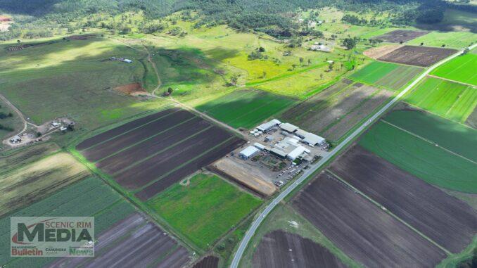 Aerial photograph of Scenic Rim Agricultural Industrial Precinct site. Image supplied.