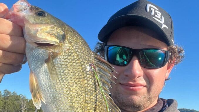 Matthew Taylor with his prize winning catch. Image supplied.