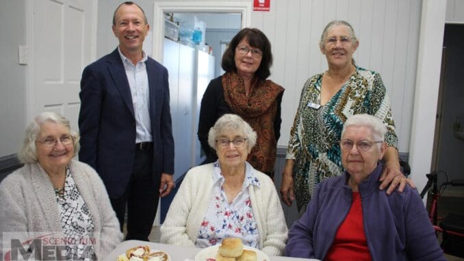 (Back) Michael and Jenny Enright, and Linda Lynch. (Front) Grace Booth, Dinah Buchanan and Thelma Evans.