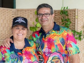 Mununjali NAIDOC event organiser Robbie Antcliff and Mununjali Housing and Development general manager Brad Currie.