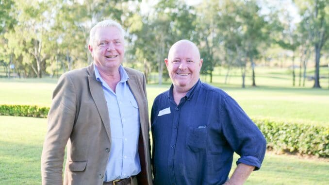 Mayor Tom Sharp with James Parer.