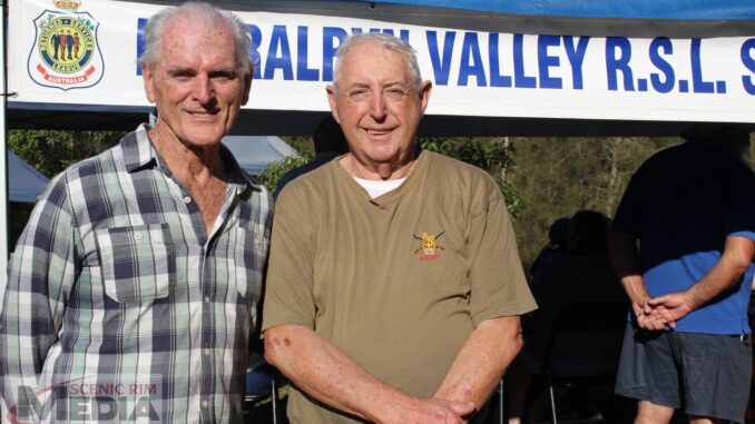 Stage Manager David Barnes and RSL President/Organiser Brian McInnis.