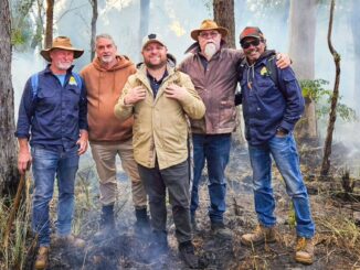 Dale Anderson, Kelvin Cattlin, Sharne Iselin, Dave Bestmann and Derek Fogarty from Mununjali Men's Group