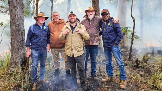 Dale Anderson, Kelvin Cattlin, Sharne Iselin, Dave Bestmann and Derek Fogarty from Mununjali Men's Group