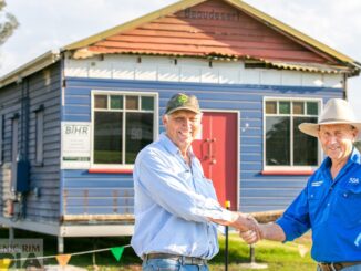 Beaudesert Show Society President Ian Harrison and John Wyatt