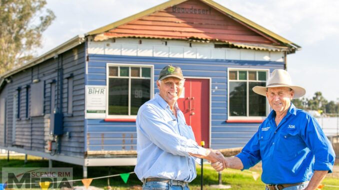 Beaudesert Show Society President Ian Harrison and John Wyatt